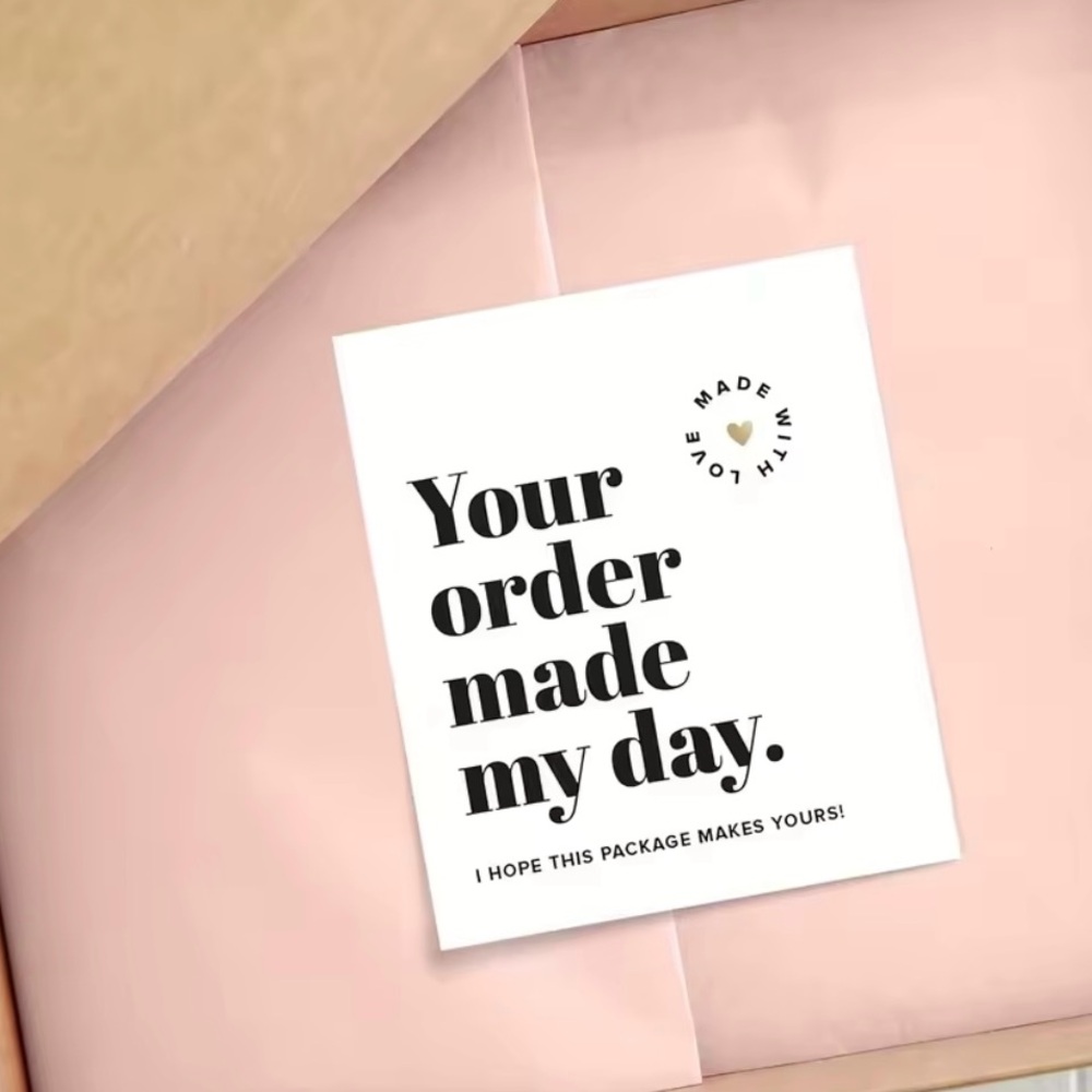Your Order Made My Day Thank You Card | Small Business Packaging Insert Note